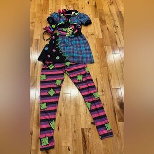 Halloween Colorful Patchwork Costume Set